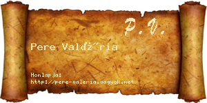 Pere Valéria névjegykártya